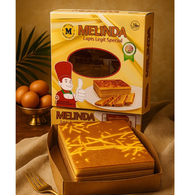 

lapis legit spesial original VAKUM melinda 17x17cm 700 gram fresh from oven