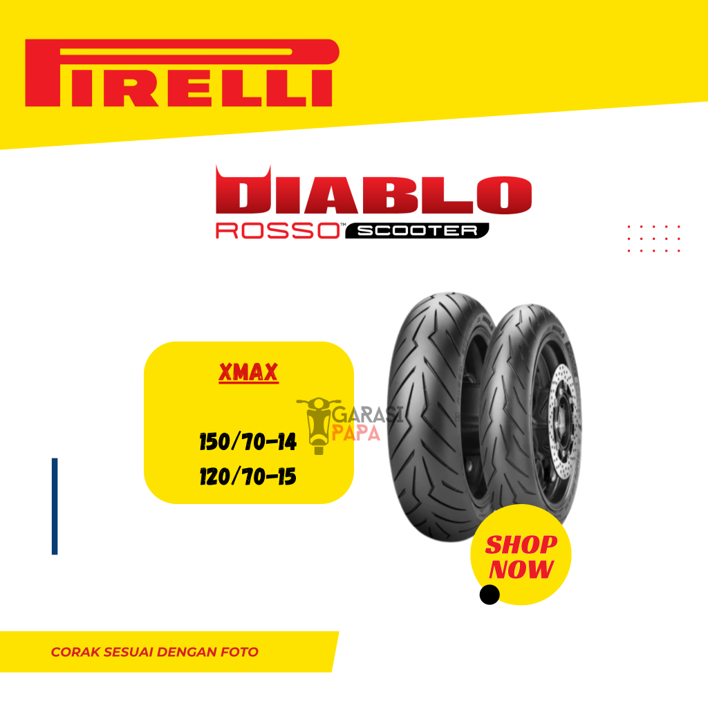 Ban Motor Tubeless Pirelli Diablo Rosso Scooter Xmax Forza Pcx Soft Compound