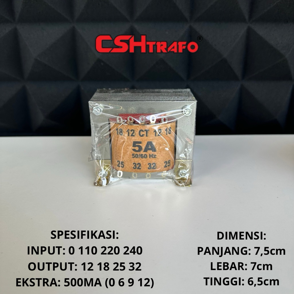 Trafo Kotak CSH Best Quality(trafo kecil) 100% Tembaga Murni 5A CT 32V