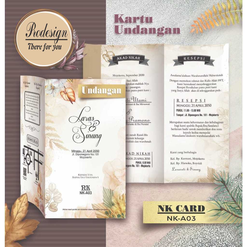 UNDANGAN NK A03| NK Card | Blanko Undangan | Undangan Murah | Blangko Undangan | Free File Setting /