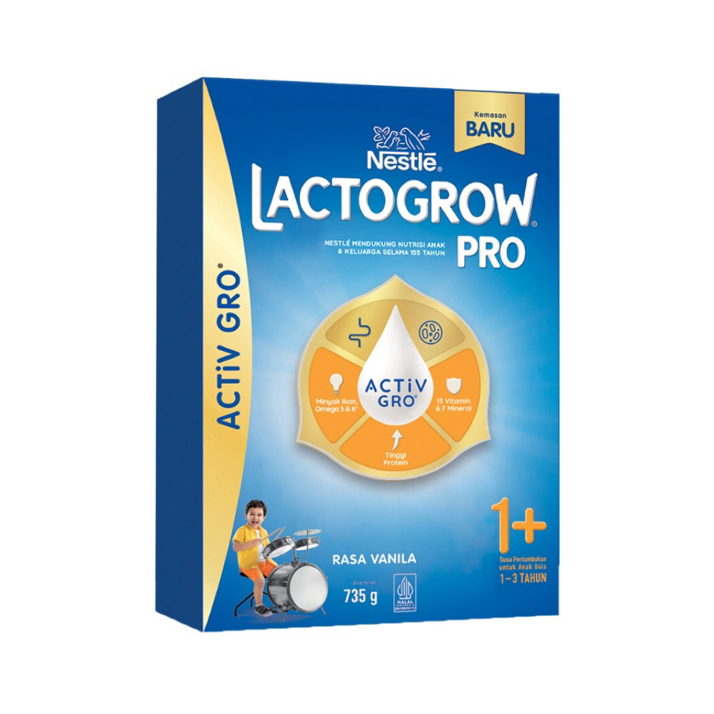 

Lactogrow 3/ Pro 1 + Susu Bubuk Pertumbuhan 1-3 Tahun Vanilla 735 gram
