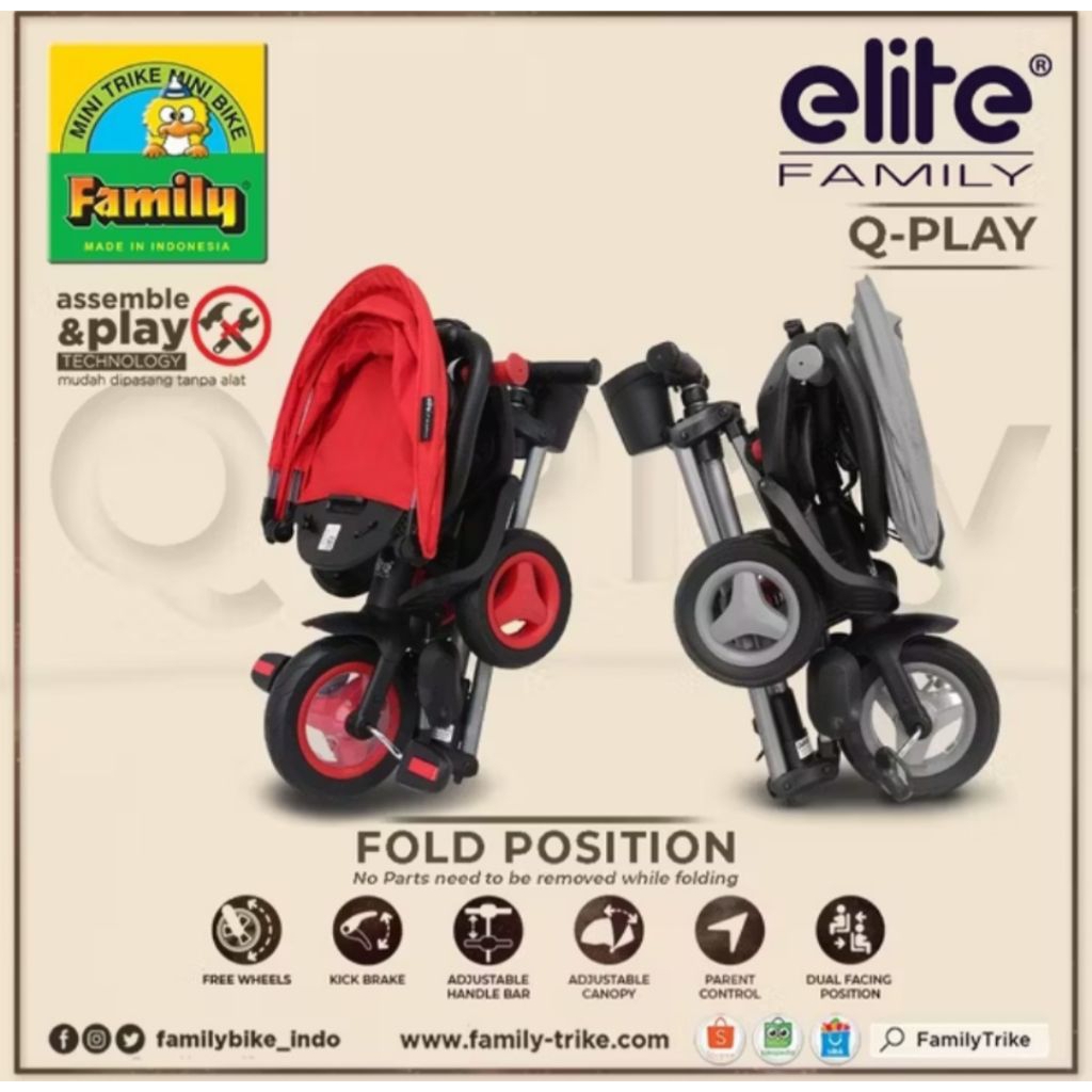 [PRELOVED] Sepeda Family Elite Q Play Tricycle 5 in 1 Sepeda Anak Roda Tiga