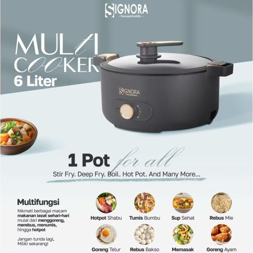 Multi Cooker 6L Signora Berhadiah Langsung / Signora Multi Cooker
