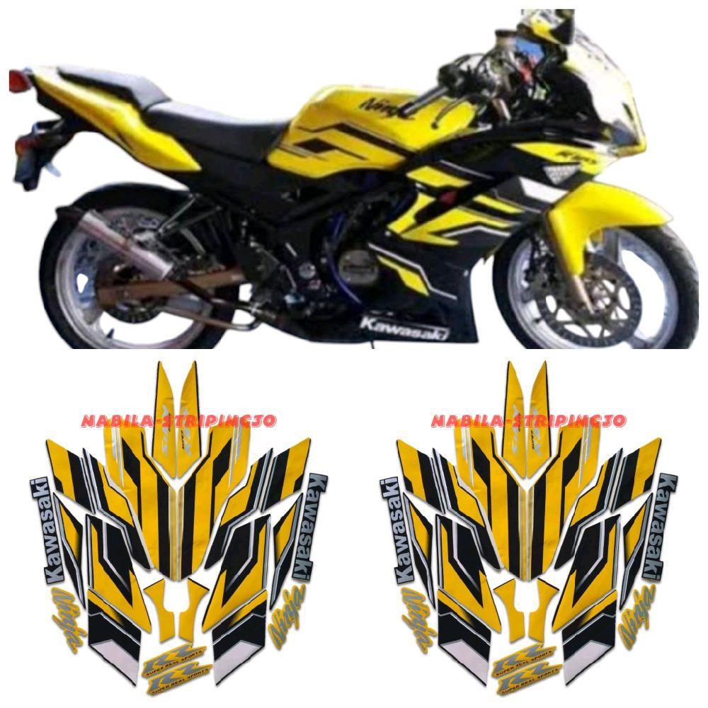 STRIPING STIKER LIS BODY MOTOR KAWASAKI NINJA RR SE 2015 KUNING STANDAR FULL SET