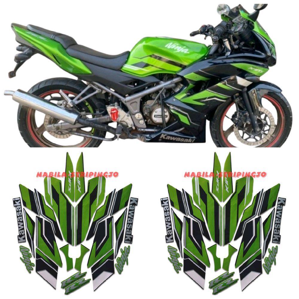STRIPING STIKER LIS BODY MOTOR KAWASAKI NINJA RR SE 2015 HIJAU STANDAR FULL SET