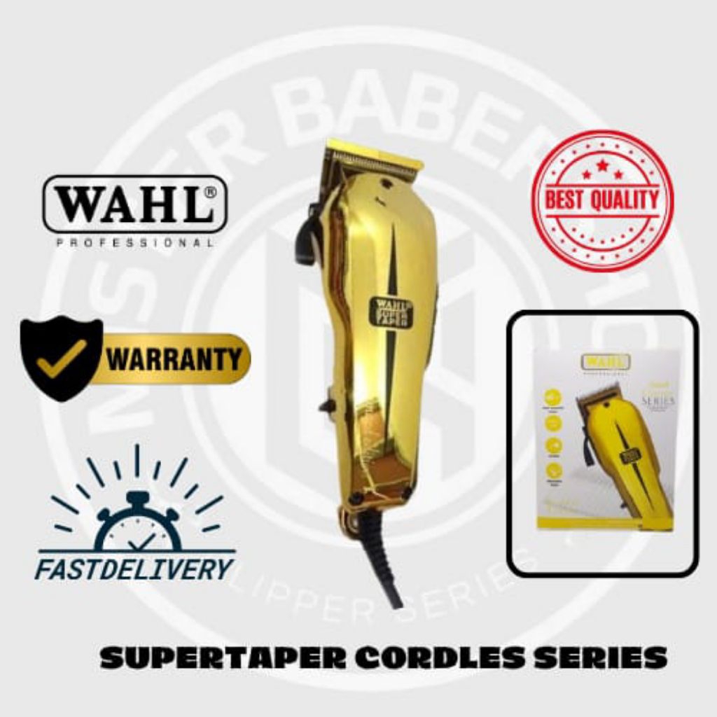 Wahl Super Taper Gold Series Corded - Clipper Alat Cukur Rambut  Profesional / WAHL ORIGINAL BERGARA