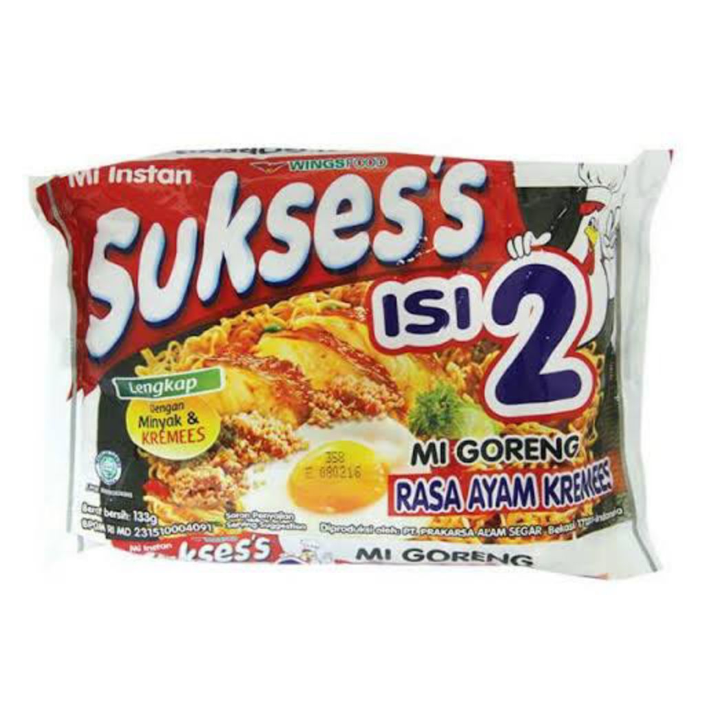 

Mie Sukses isi 2 mie goreng rasa ayam kremes 129gr