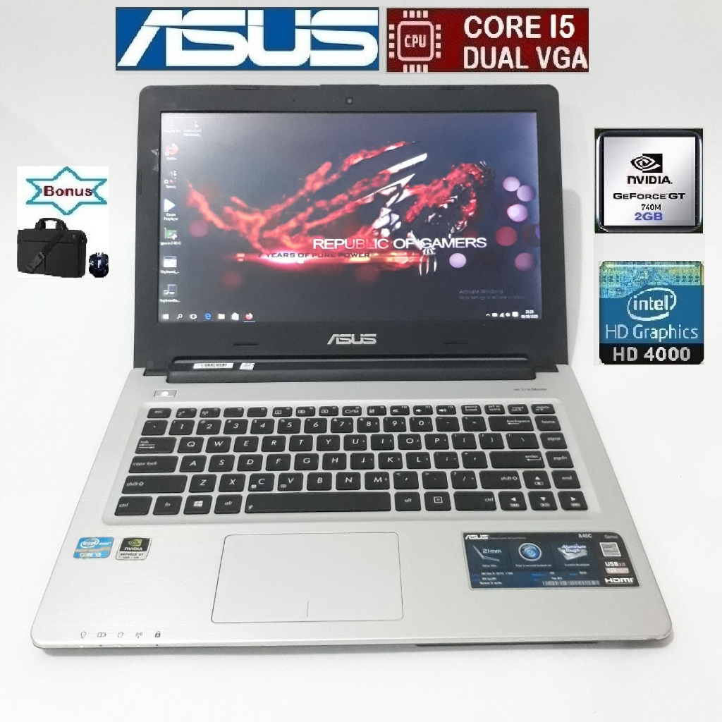 LAPTOP ASUS CORE I5 VGA SSD 256GB RAM 8GB