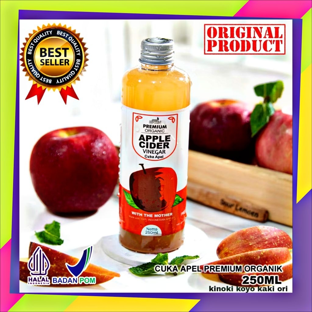 

Cuka Apel Organik 250ml apple cider vinegar premium with mother murni tanpa campuran