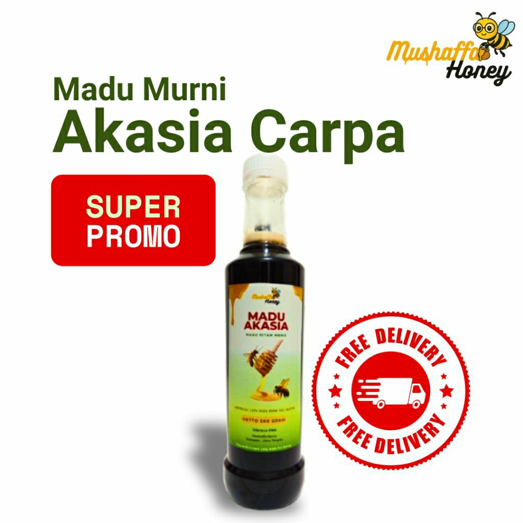 

Madu Mushaffa Akasia Carpa 100% Murni Tanpa Campuran Netto 500 Gram