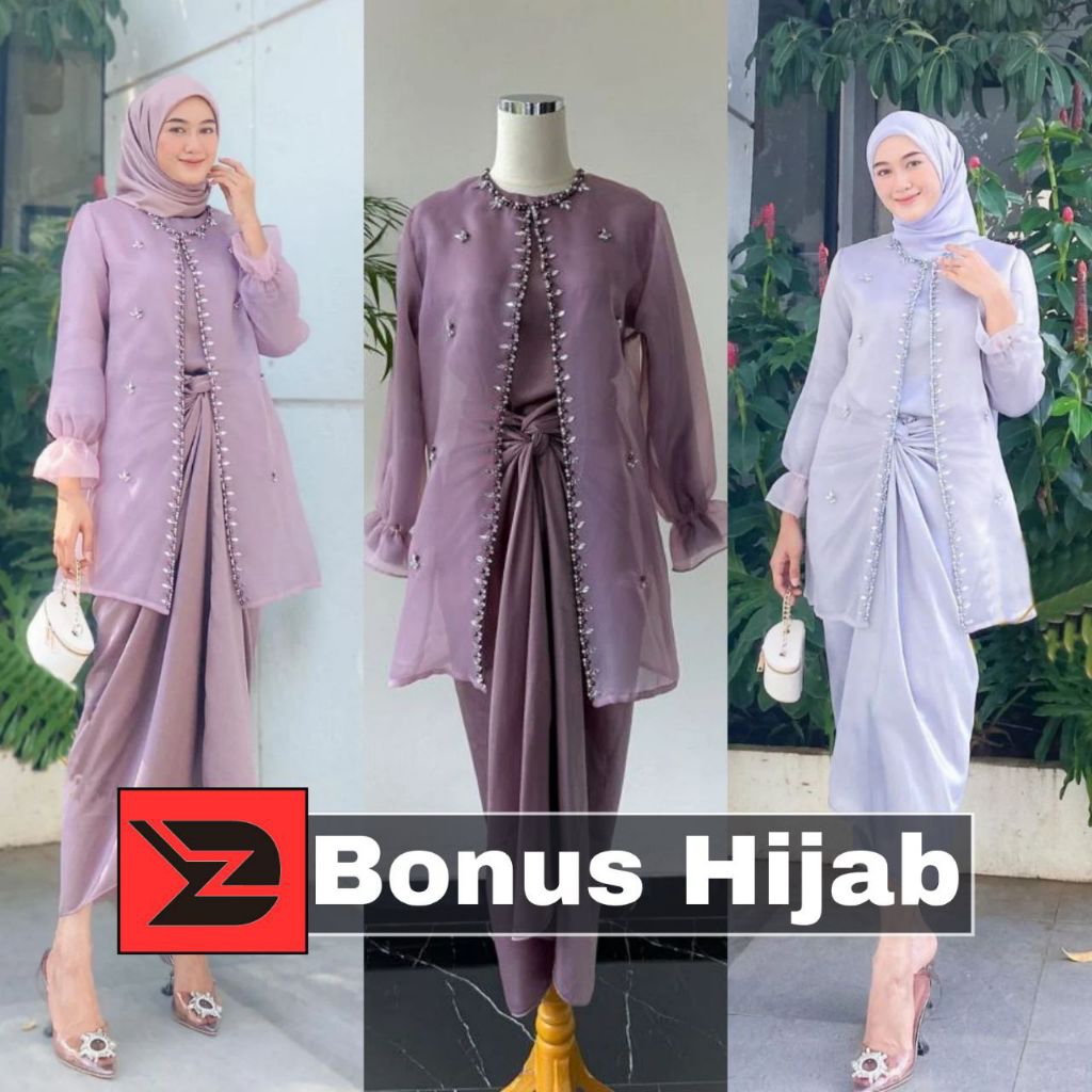 ZIVARA OFFICIAL - Oneset Jemma Organza Premium | Setelan Wanita Modern [READY KIRIM]