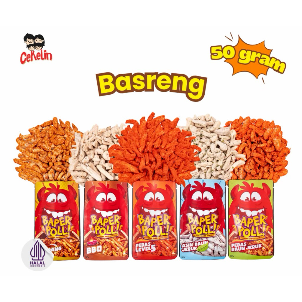 

CEKELIN Cemilan Basreng - isi 50gr Snack kerupuk basreng