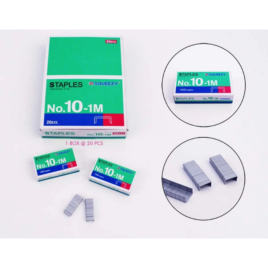 

Isi Staples Kecil Sedang SQUEEZY No.10-1M Refill Isi Stapler Hekter HD-10 / HD-10CL / HD-10PTL / HD-10D / HD-10MP