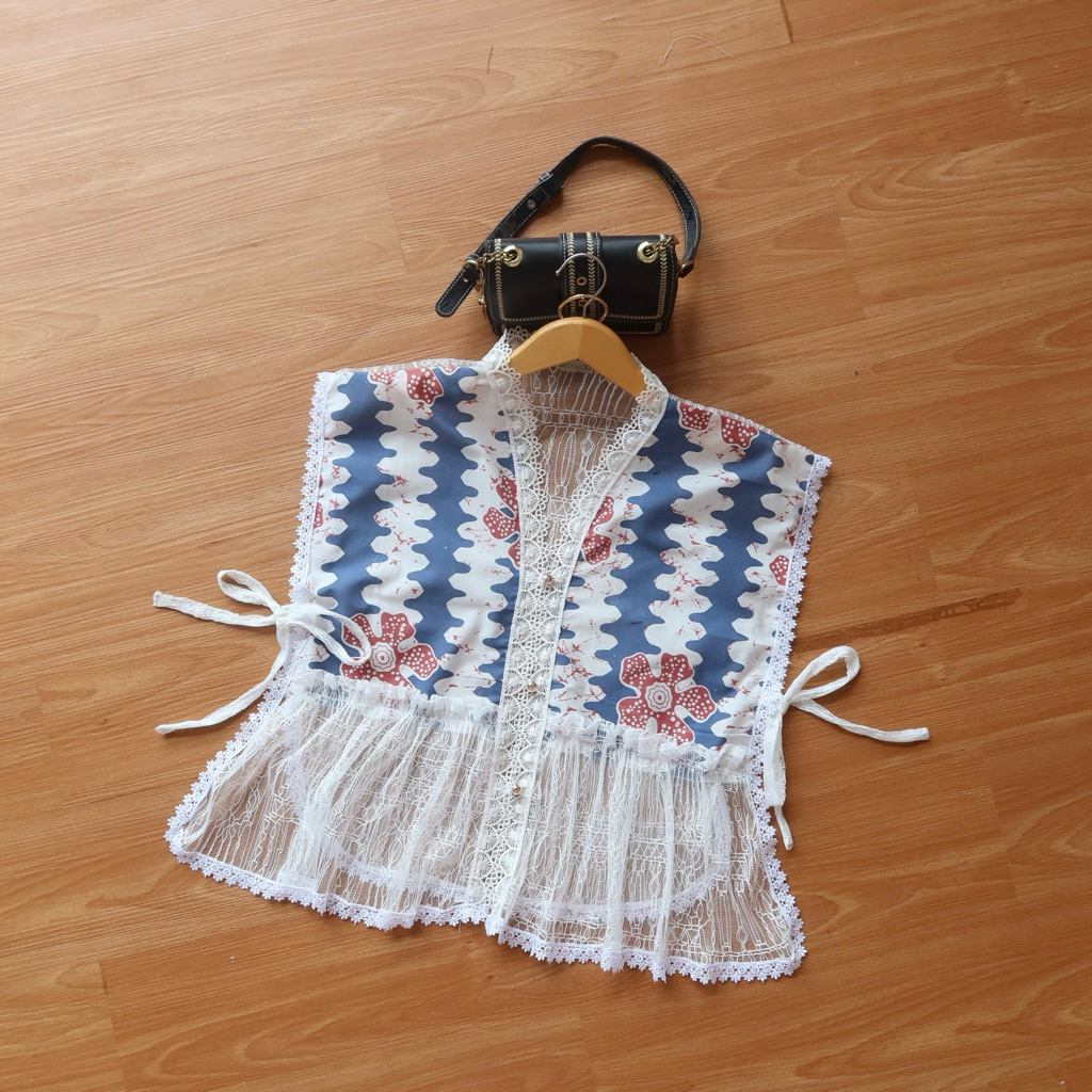 outer batik/vest brokat/vest batik/outer korean style/vest wanita