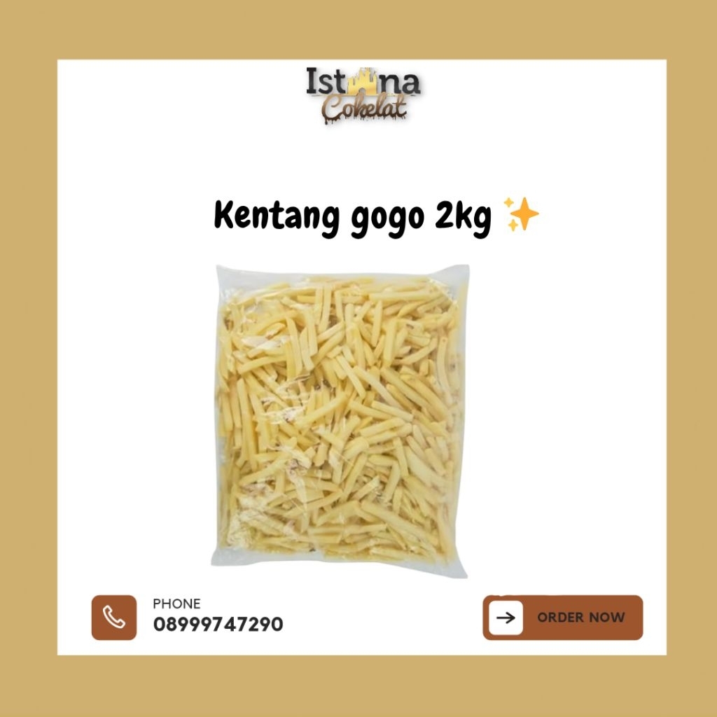 

[FROZEN] Kentang GOGO shoestring, crinkle dan batter Coated 2kg