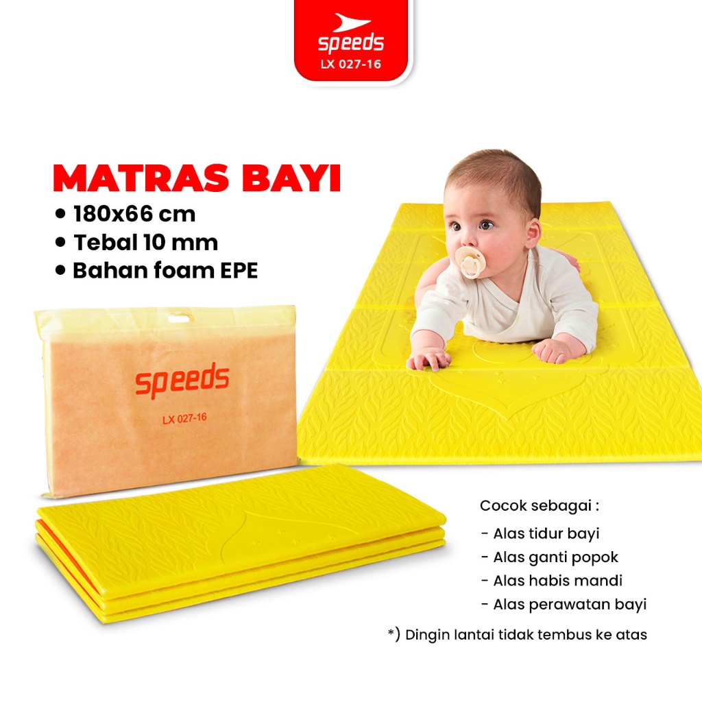 SPEEDS Matras Bayi Lipat Duduk XPE Polos Olahraga Baby Kasur Tidur Gunung Tebal Karpet Outdoor Matra