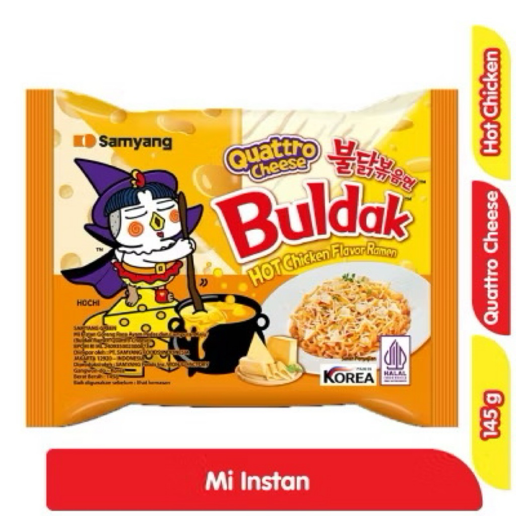 

Samyang Mie instan ramen ayam pedas buldak QUATTRO CHEESE 145 gram