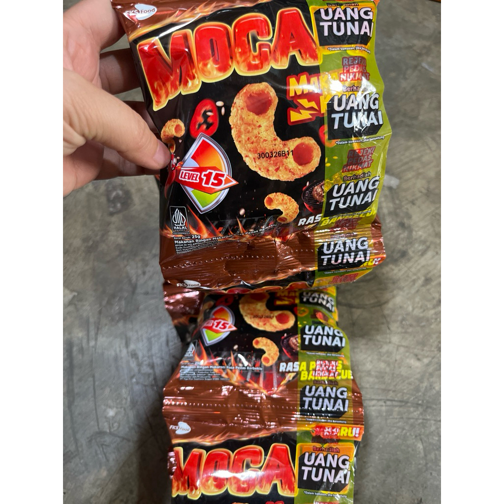 

Makaroni Mocabe Level 15 Perpak 25gr x 10 Bungkus