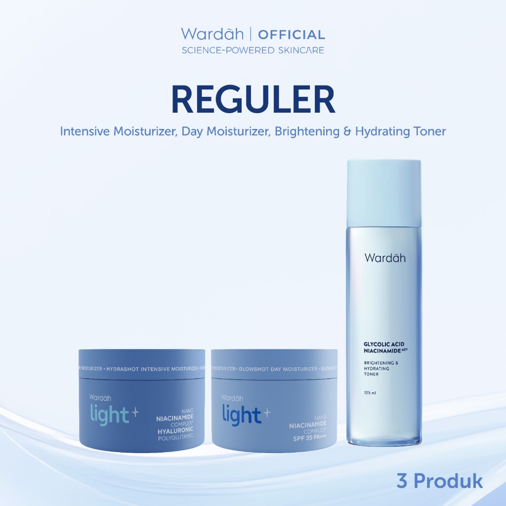 WARDAH Lightening Basic Mosturizer Kit - Day Cream, Night Cream, Face Toner - Pelembab Wajah & Hydra