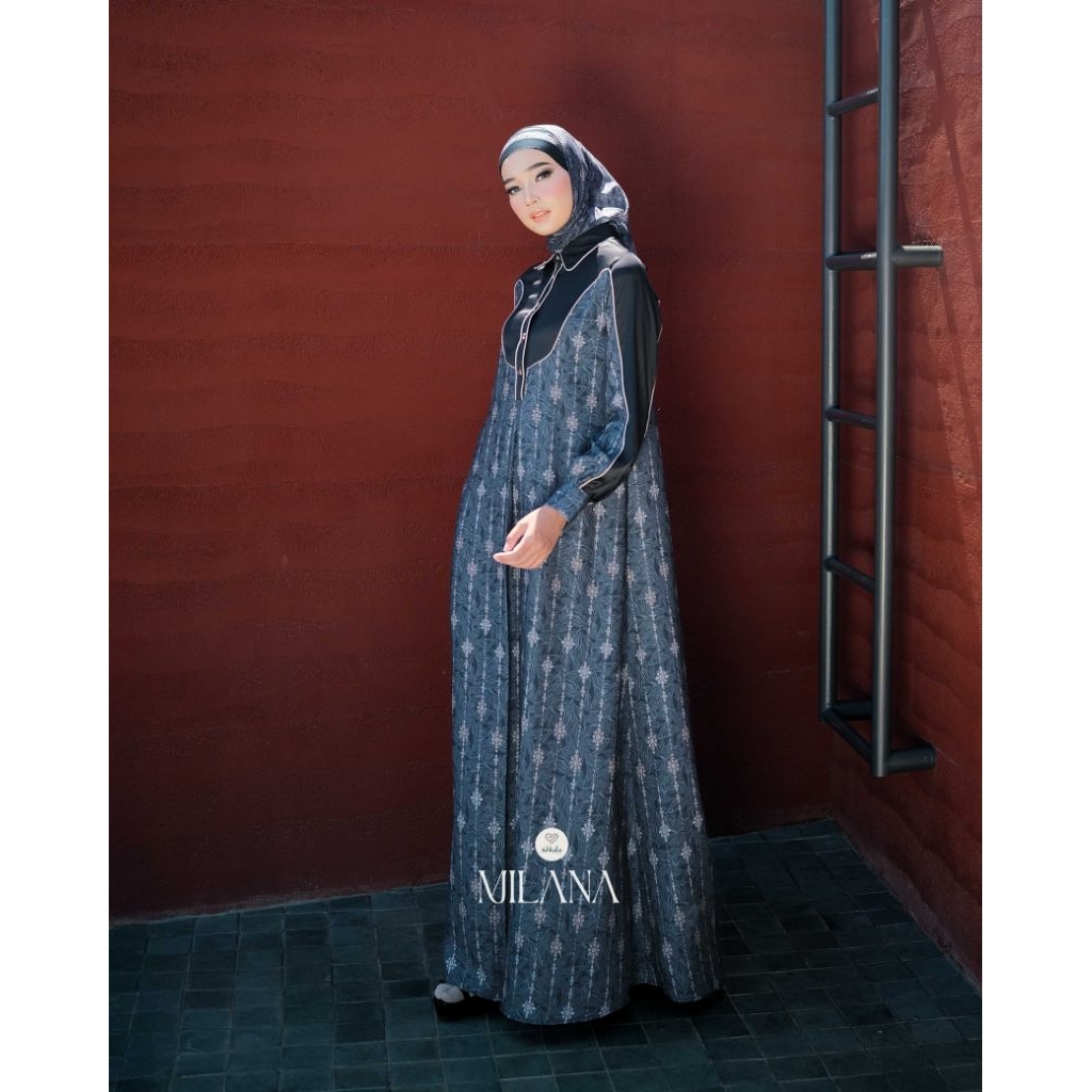 Gamis Milana by Shkata✔️gamis motif, gamis set cantik
