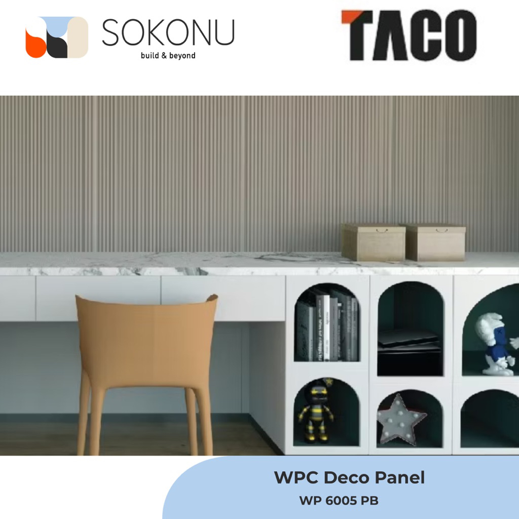 TACO WPC Deco Panel Small Waves – TV 6005 PB Leather Mocha