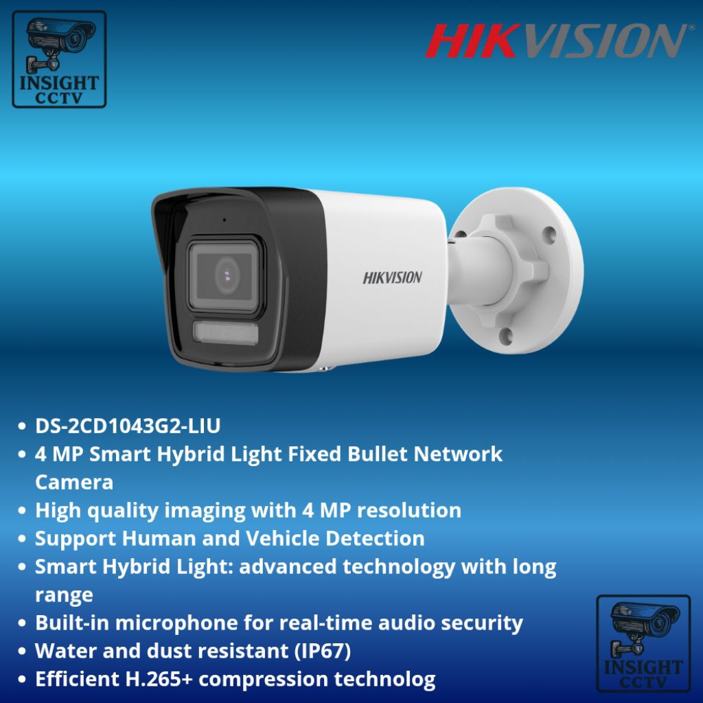Hikvision IP CAMERA 4MP OUTDOOR DS-2CD1043G2-LIU IP KAMERA 4MP HIKVISION AUDIO