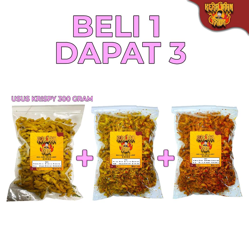 

KERAJAAN KRIUK - FLASH SALE BELI 1 DAPAT 3 USUS CRISPY GURIH PEDAS DAUN JERUK CEMILAN 300 GRAM Ayam Food Camilan Keripik Makanan