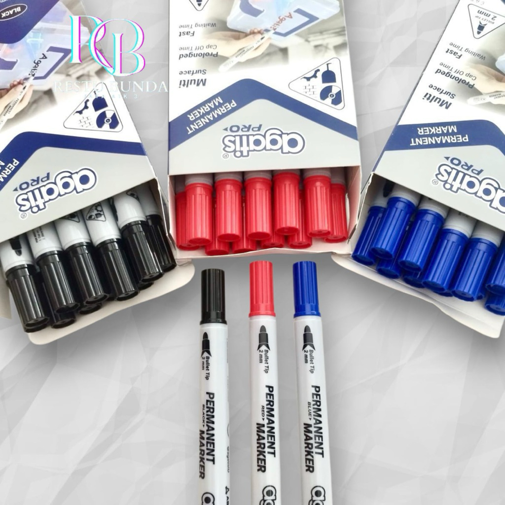 

Agatis Spidol Warna Hitam,Merah,Biru WhiteBoard Marker Permanen
