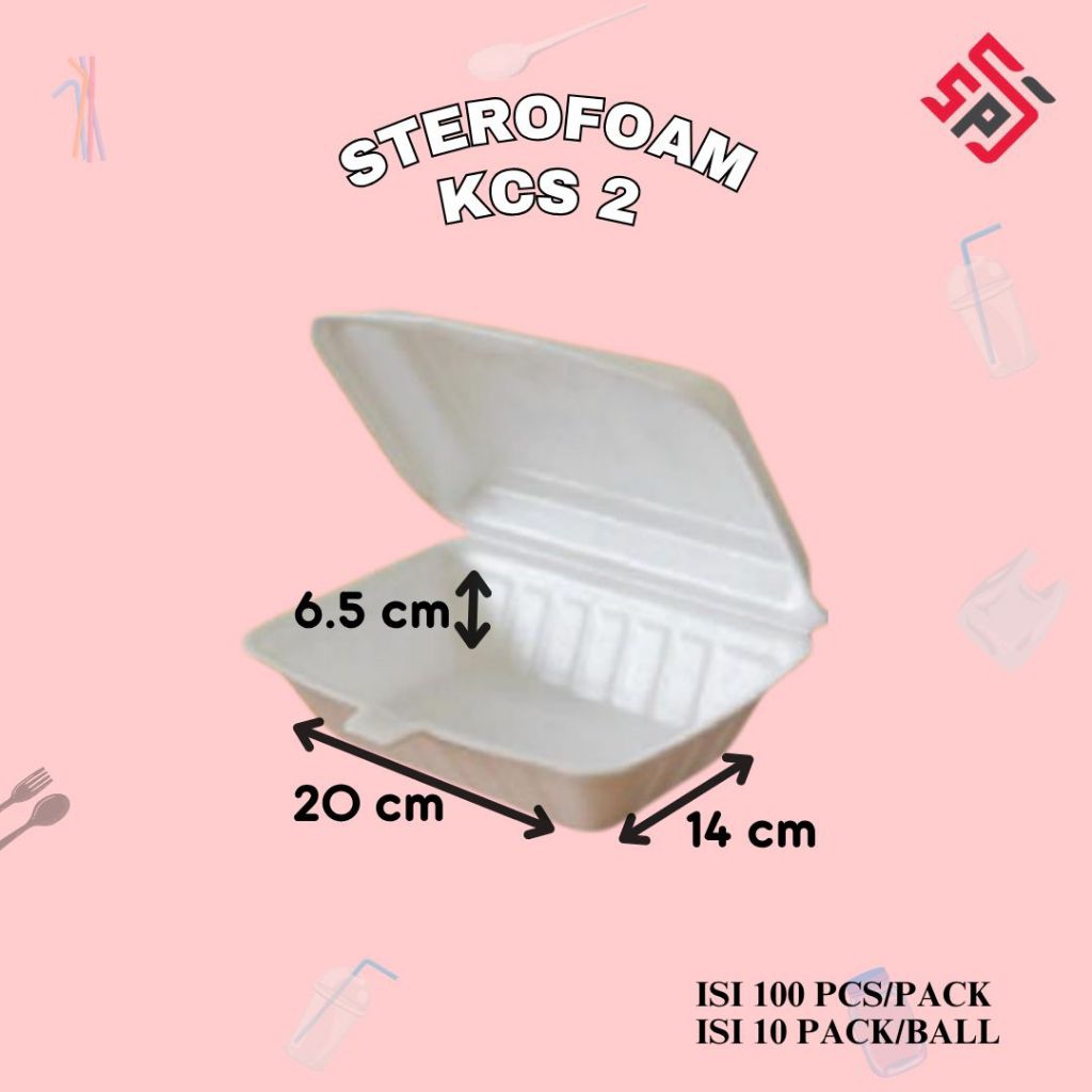 Sterofoam KCS 2/kotak gabus bubur /kotak nasi kuning isi 100 pcs