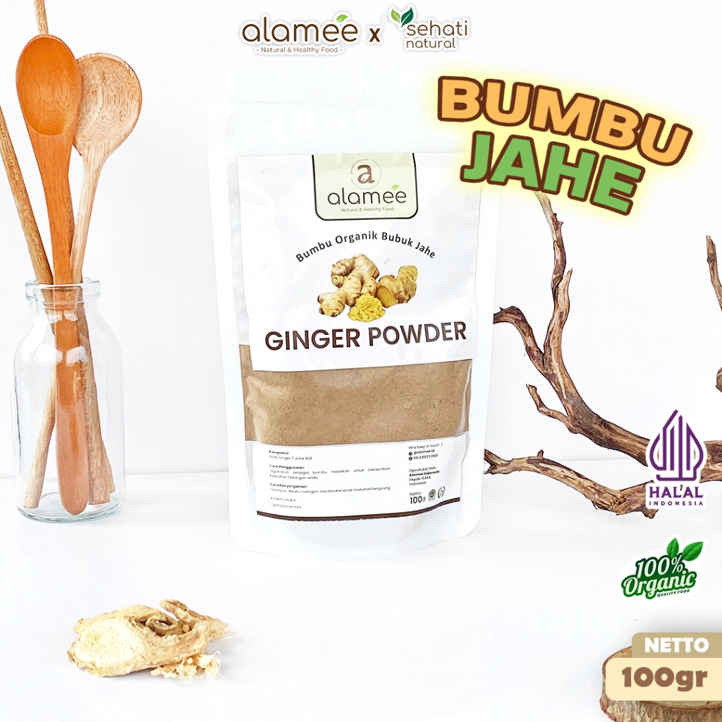 

ALAMEE Ginger Seasoning Powder Jahe Putih Bubuk Minuman Herbal Bumbu Masakan Dapur Instan 100g