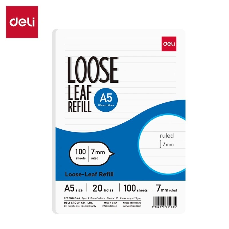 

DELI - ISI BINDER / REFILL BINDER / LOOSE LEAF DELI EN207 ISI 100 LEMBAR