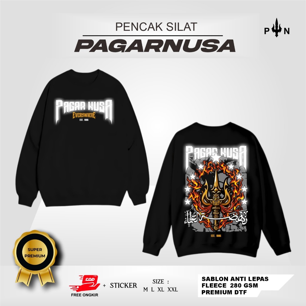 SWEATER PAGAR NUSA MENYALA PAGAR NUSA EVERYWHERE - SWEATER DISTRO PAGAR NUSA - SWEATER PAGAR NUSA ME