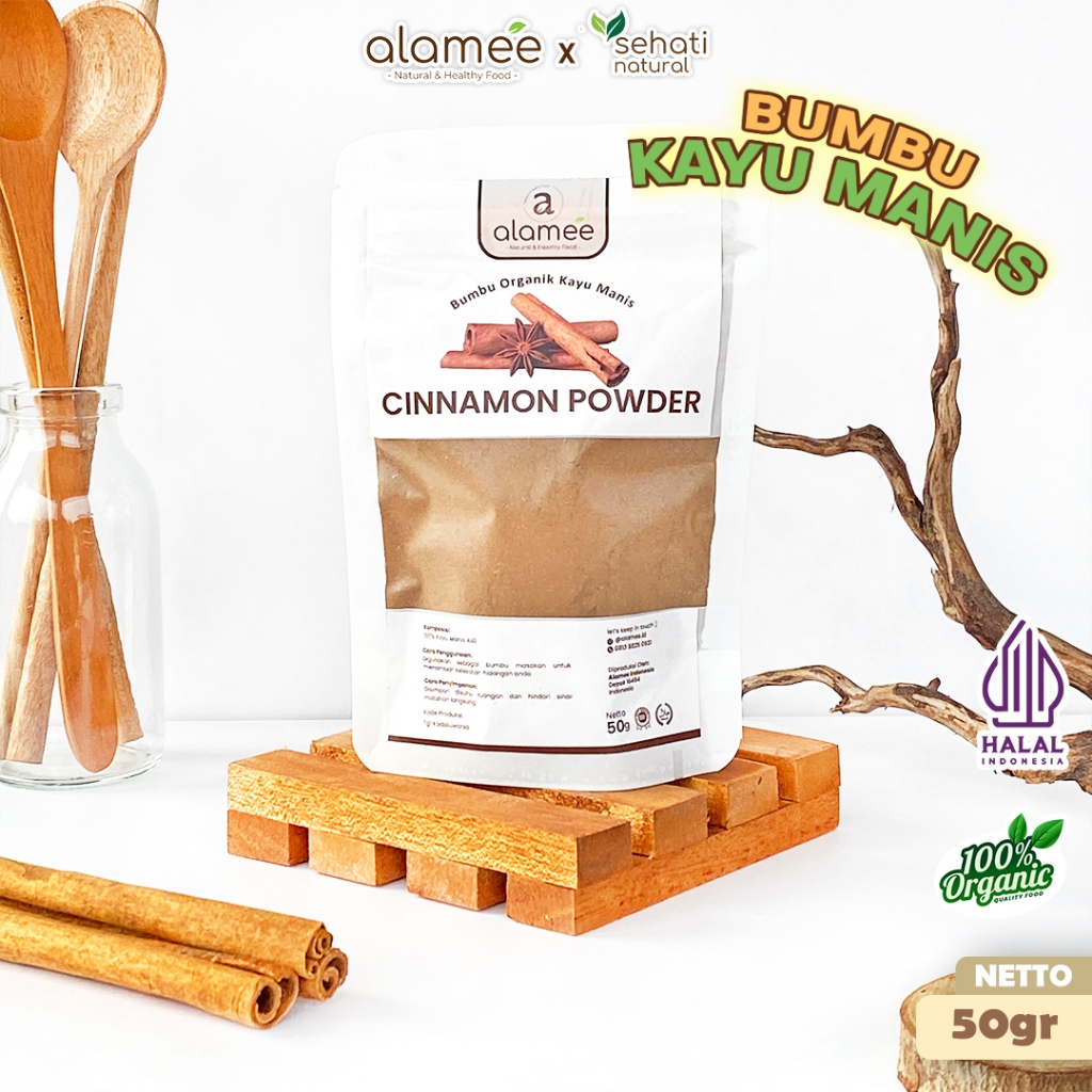 

ALAMEE Kayu Manis Bubuk Cinnamon Seasoning Powder kayumanis Murni Tanpa Campuran Bumbu Organik 50g