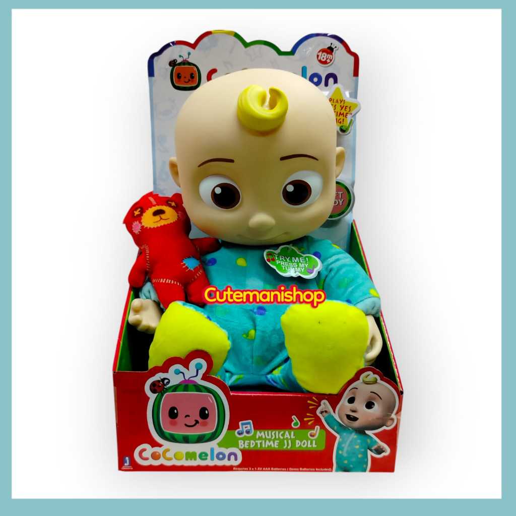 Boneka Coco Melon Musical Bedtime JJ Doll Musik Soft Plus Vinyl Boneka Bayi Besar  30cm