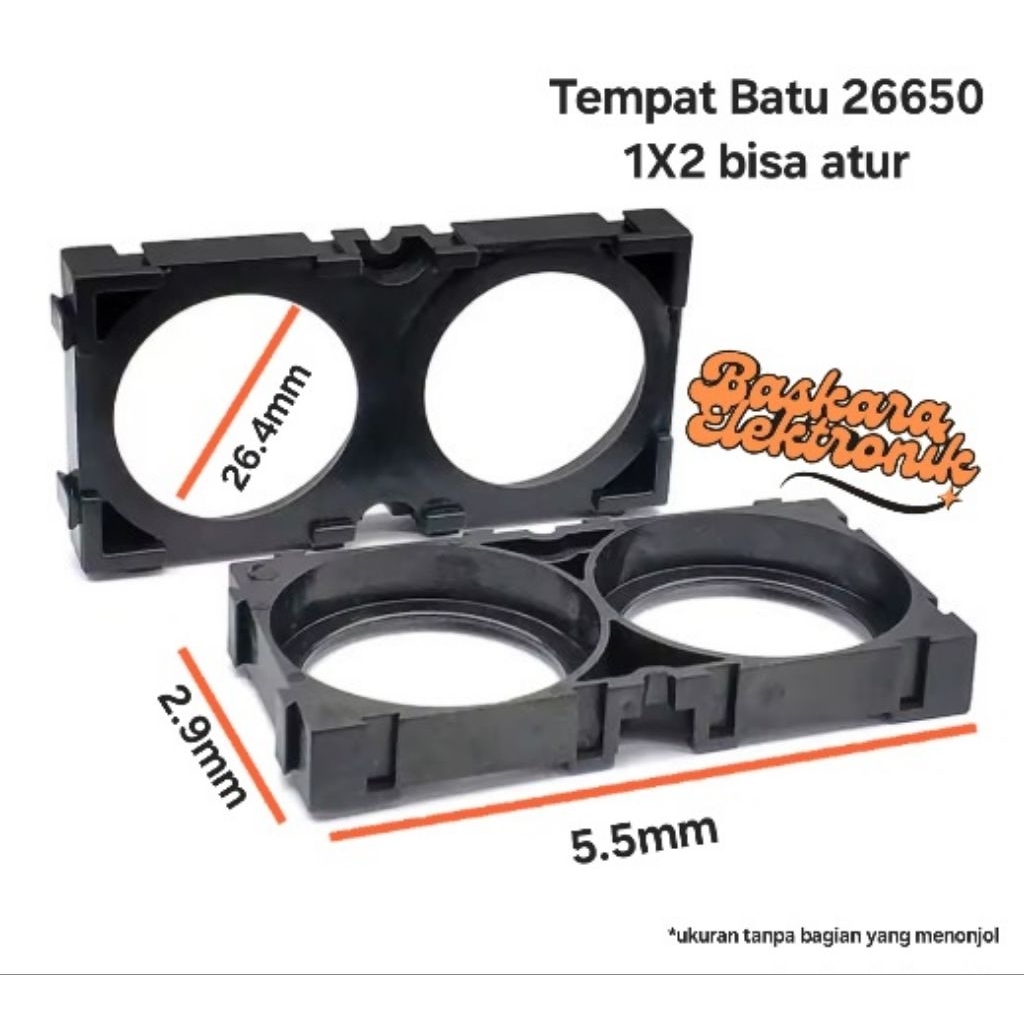 Holder Bracket Battery 1X3 1X2 26650 bisa atur / Holder Batre 26650 bisa atur