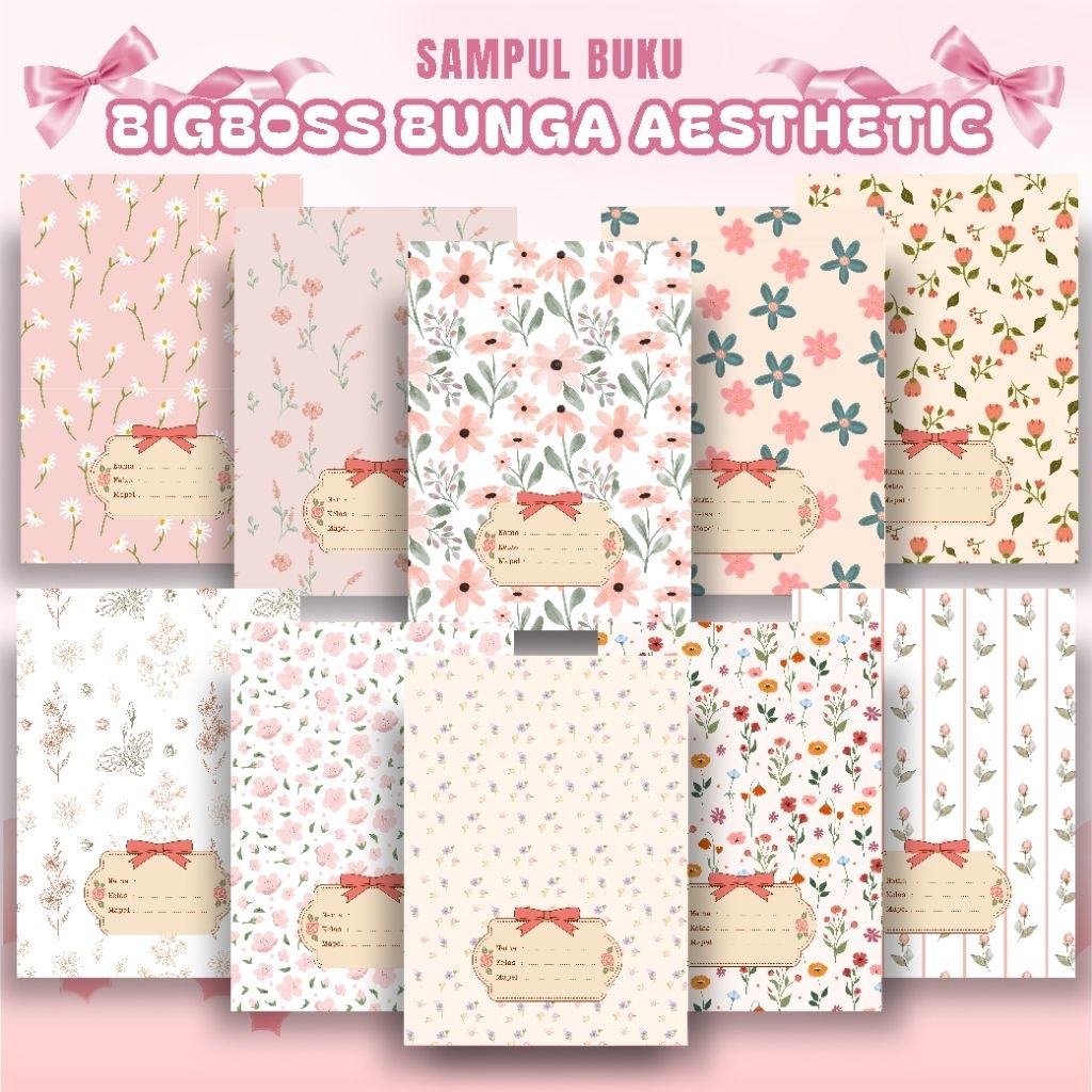 

[10Lembar] SAMPUL BUKU BIGBOSS MOTIF BUNGA AESTHETIC