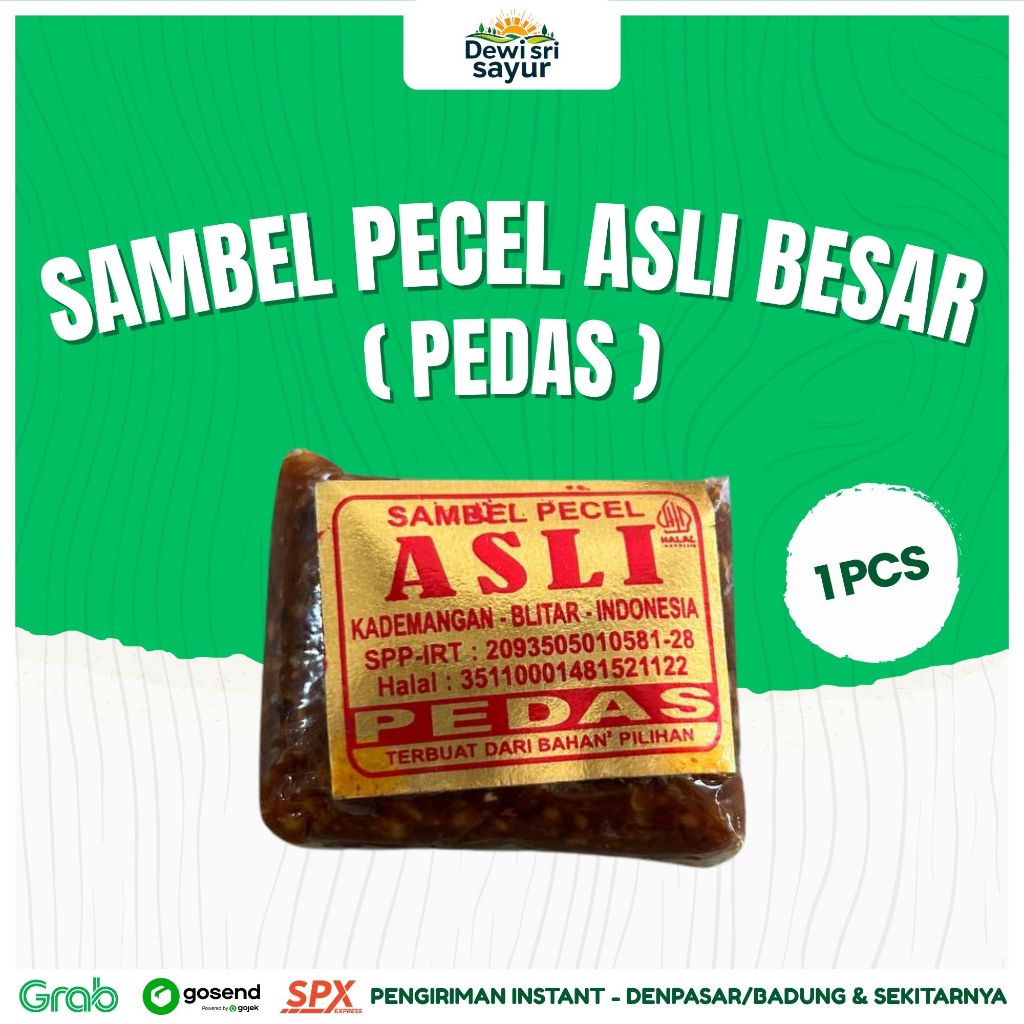 

Sambal Pecel Asli Pedas UK.Besar 1 pcs – Dewi Sri Sayur
