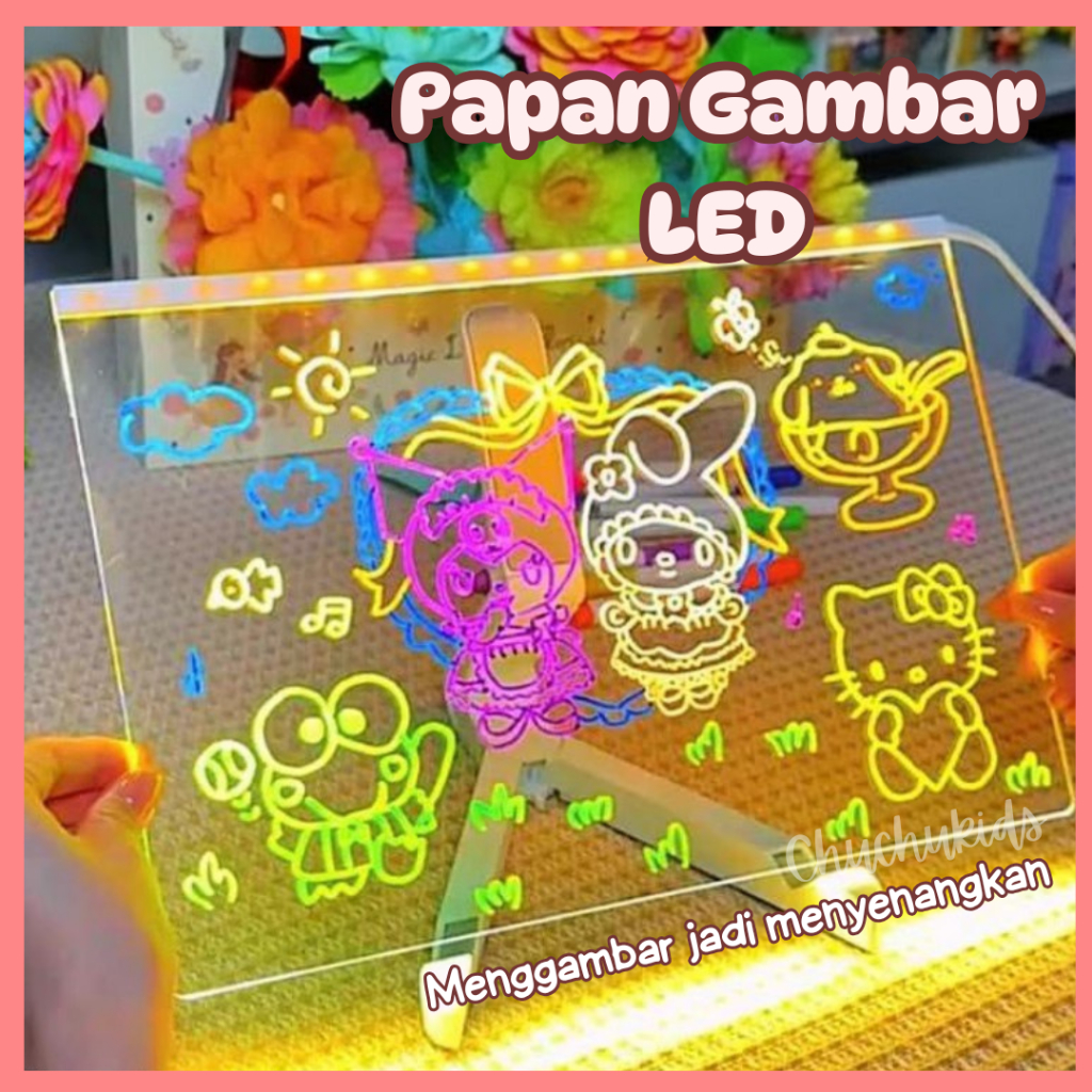 

Drawing Board LED Papan Gambar Akrilik Mainan Edukasi Papan Melukis Acrylic Board untuk Anak