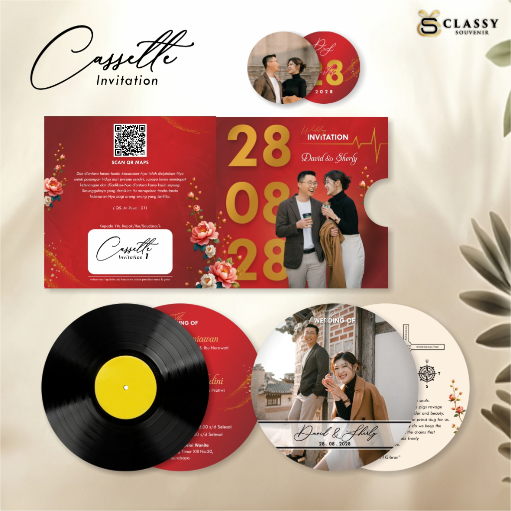 UNDANGAN PERNIKAHAN MEWAH - UNDANGAN PERNIKAHAN UNIK CASSETE INVITATION