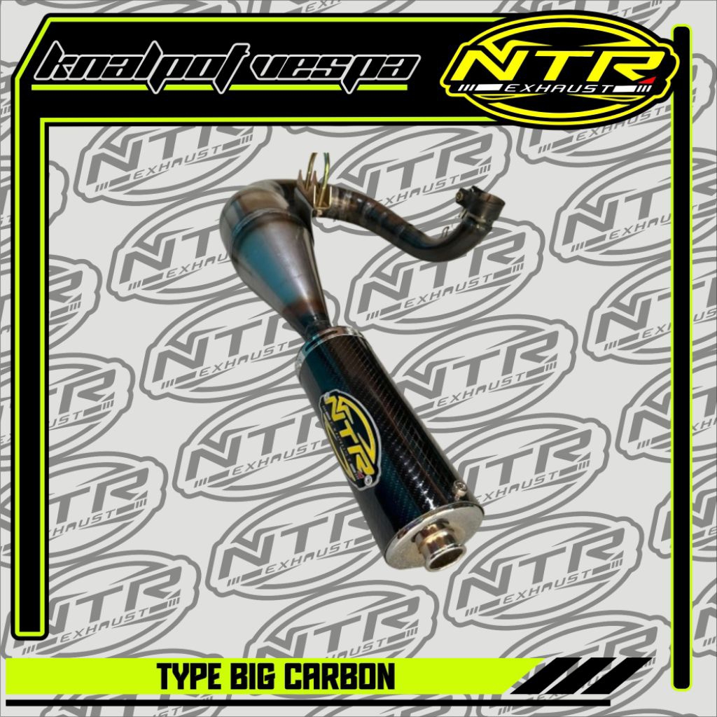 Knalpot Vespa Racing Px Kiri Big Carbon NTR Racing 2tak