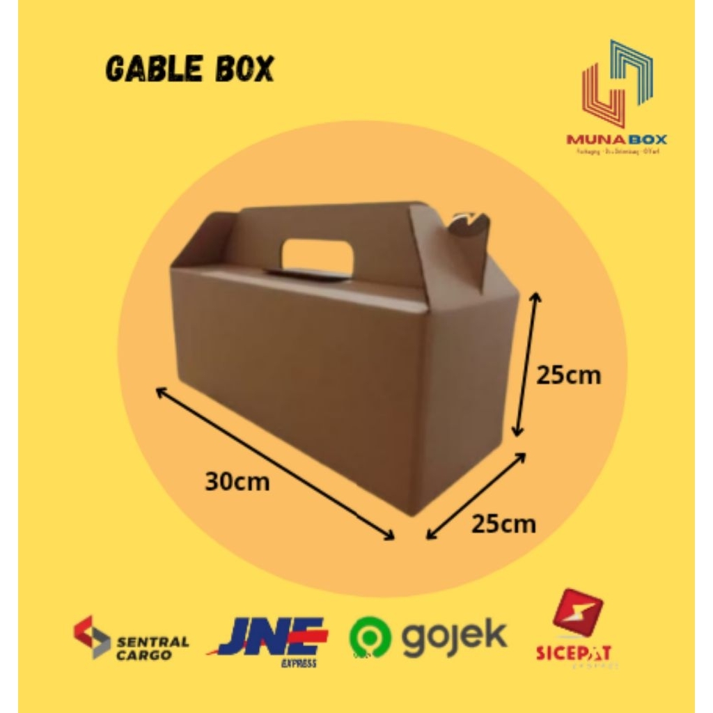 

Kardus jinjing 30x25x25 Gable Box Polos