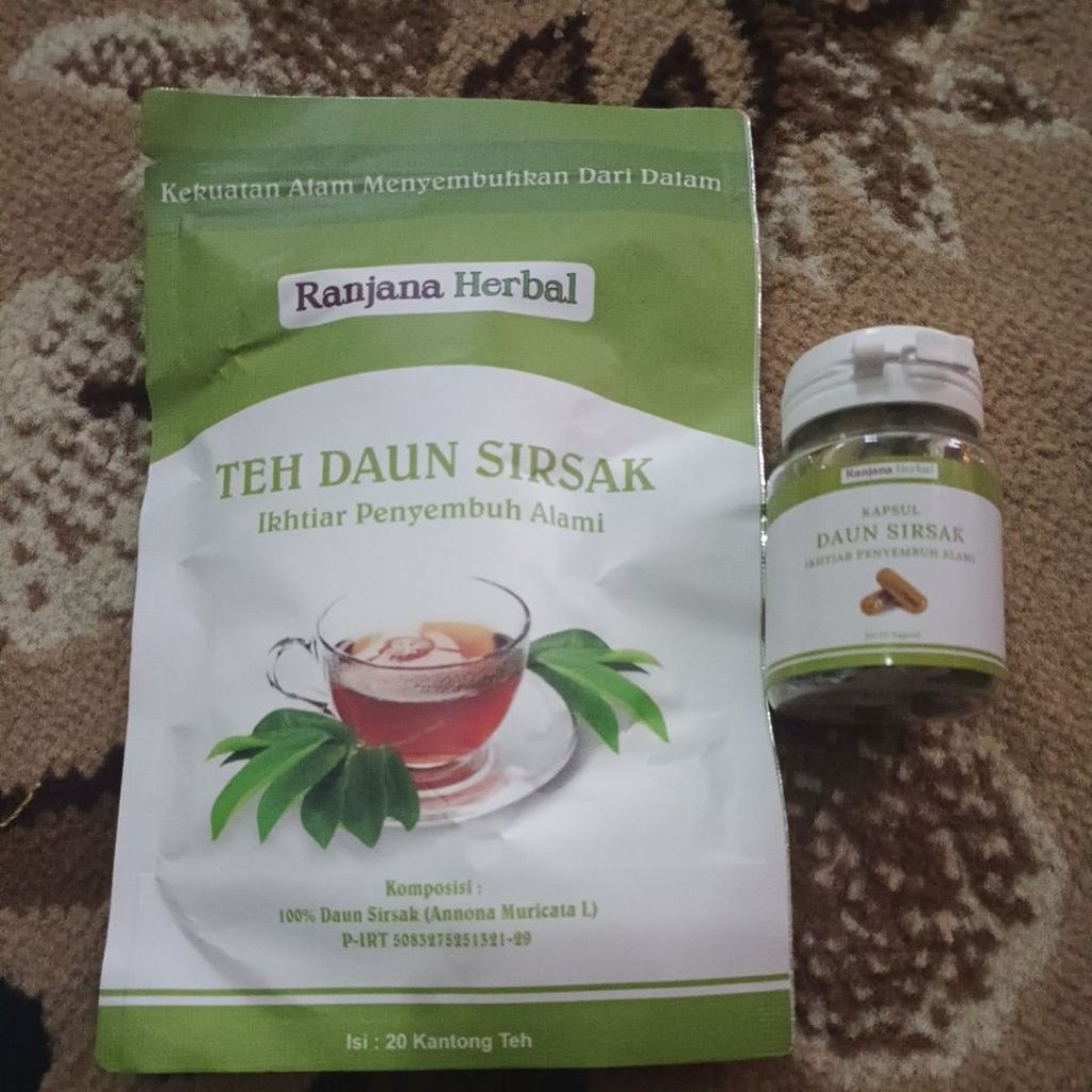 

teh daun sirsak dan kapsul daun sirsak ikhtiar penyembuh alami