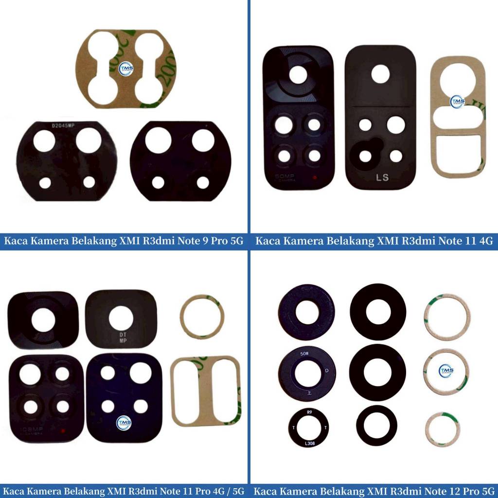Kaca Kamera Belakang Xiaomi Redmi Note 9 Pro 5G - Note 11 4G - Note 11 Pro 4G - 5G - Note 12 Pro 5G
