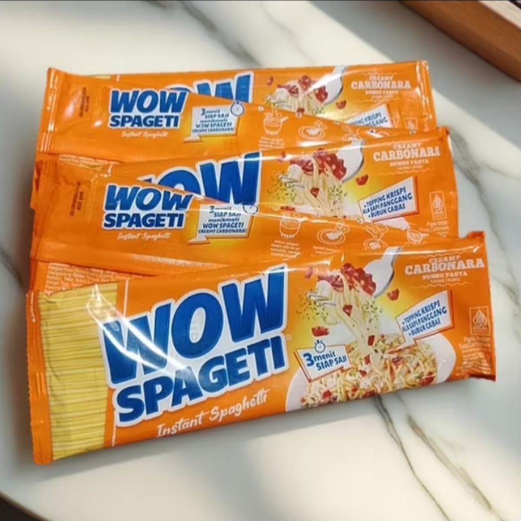 

WOW Spageti Carbonara 5pcs – Spaghetti Instan Topping Sapi Panggang & Bubuk Cabai