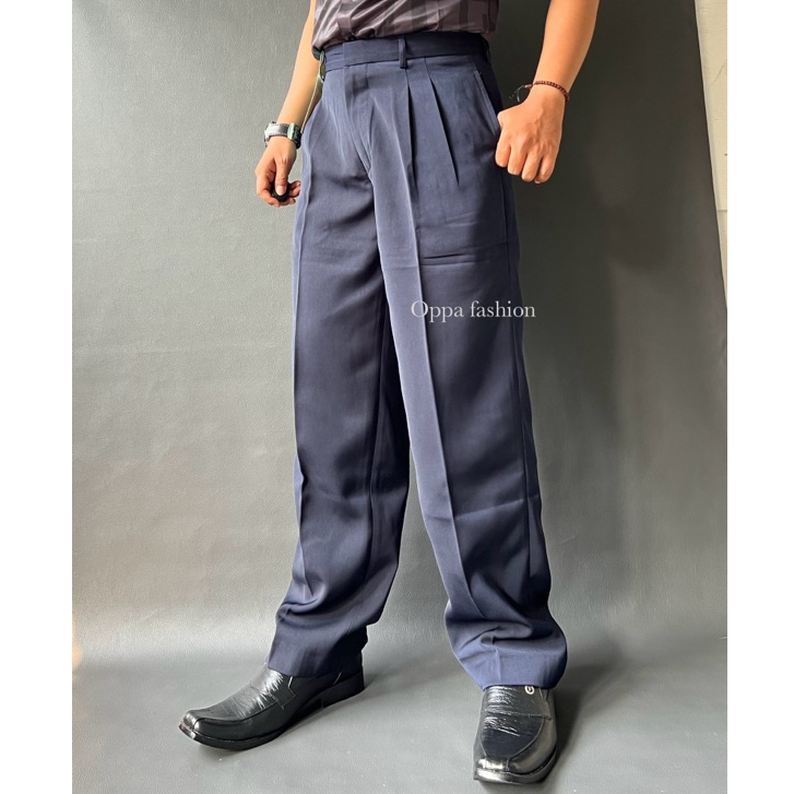 Super Talon Celana Kerja Formal Pria Reguler Celana Bahan Pakai Rempel Celana Kerja Bapak bapak