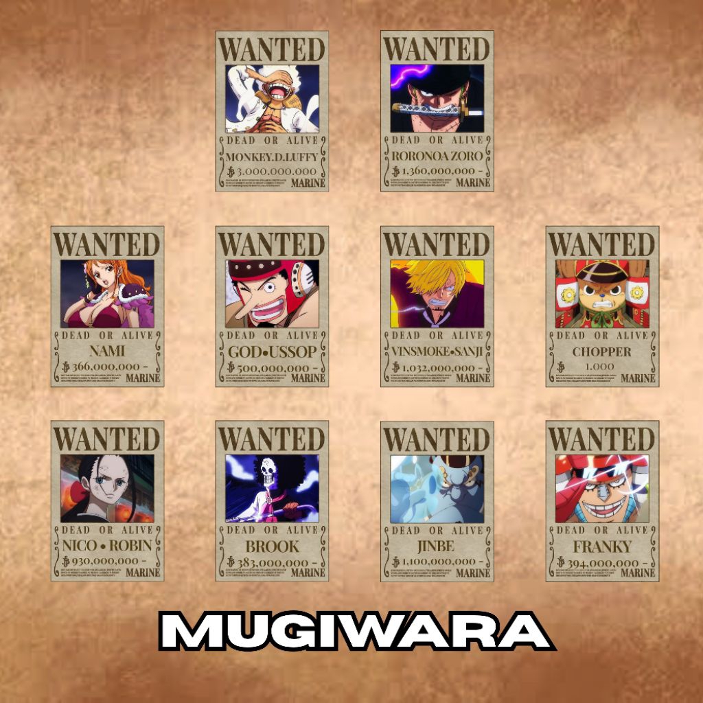 Poster Bounty ONE PIECE Ukuran A4