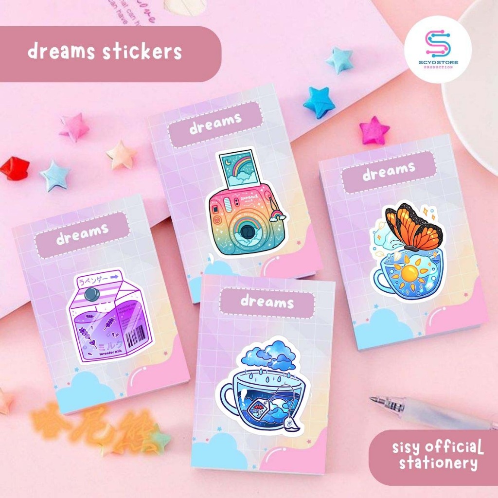

Stiker Karakter DREAMS Tahan Air Untuk Laptop Dan Buku Sticker Character Isi 12pcs