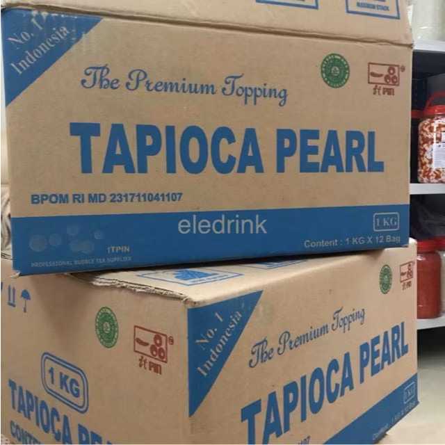

Tapioka Pearl boba brown sugar ITPIN 1kg /1 dus isi 12