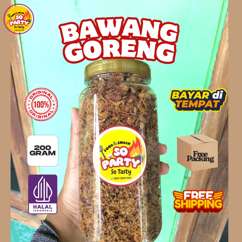 

SOPARTY Bawang Merah Goreng Khas Nganjuk – Kriuk Gurih Higienis 200 Gram untuk Taburan Usaha Makanan