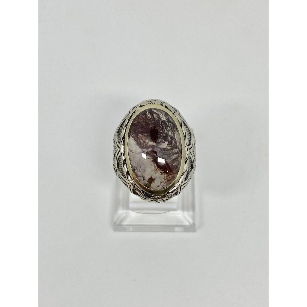 Cincin Batu Akik Lumut Suliki Merah